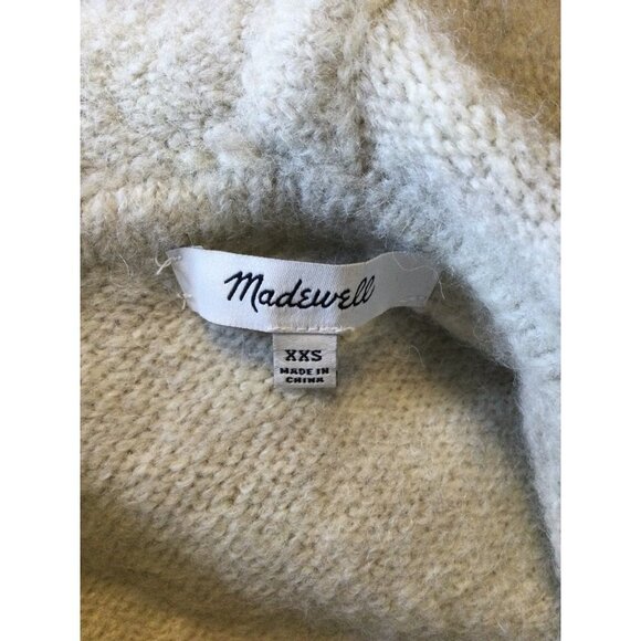 Madewell Women's Wilmington Wool Alpaca Knit Hoodie Sweater Pullover Size XXS - Picture 8 of 10